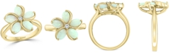 EFFY Collection EFFY&reg; Opal (1-3/8 ct. t.w.) & Diamond (1/20 ct. t.w.) Flower Ring in 14k Gold